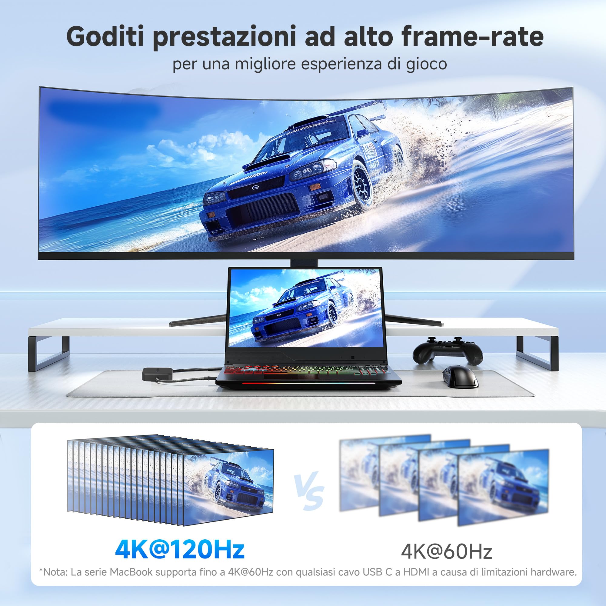 Hub Cable Matters HDMI USB-C con 2 porte USB3.0, Nera, 8K, HDMI 2.1 | 4K@120Hz, Gigabit Ethernet, 100 W Power Delivery, Nero, 5 Gbit/s trasferimento dati