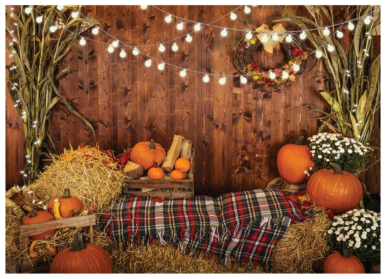 WOLADA Fall Backdrops for Photoshoot Fall Backdrop Fall Festival Backdrop Fall Photo Backdrop Farm Backdrop Thanksgiving Backdrop 7x5FT 12480