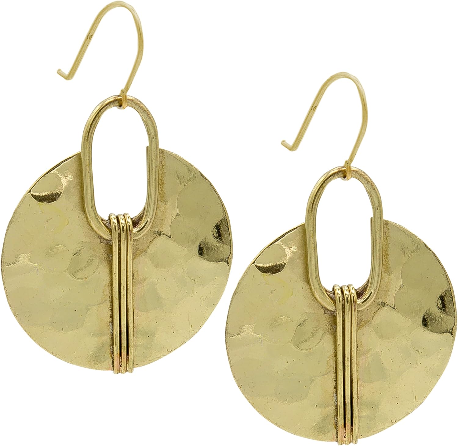 SPUNKYsoul Boho Earrings for Women Gold Silver Copper Dangle Oval or Round Ethnic Trendy Western Hammered Gift Handmade Mixed Metal African Jewelry