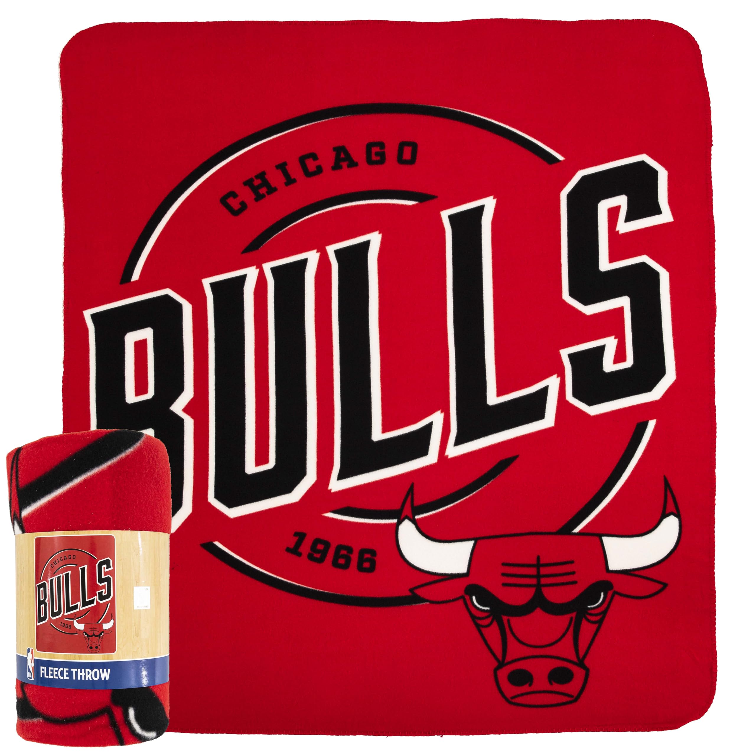 Northwest Campaign Nba Chicago Bulls Fleece Throw Blanket, 50" X 60",