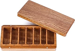 Wooden DND Dice Case with Magnetic Lid for Storing 3 Sets of 7 Polyhedral Dice for D&D Tabletop Games