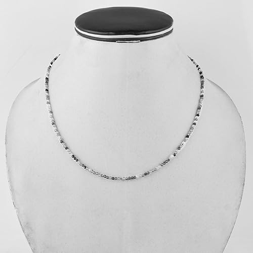 Vista 48 de Natural Smoky Quartz Gemstone Full Faceted Beads Crystals Dainty Necklace Jewelry Gift for Women, Birthstone, Healing Stones, 18 inch Stone