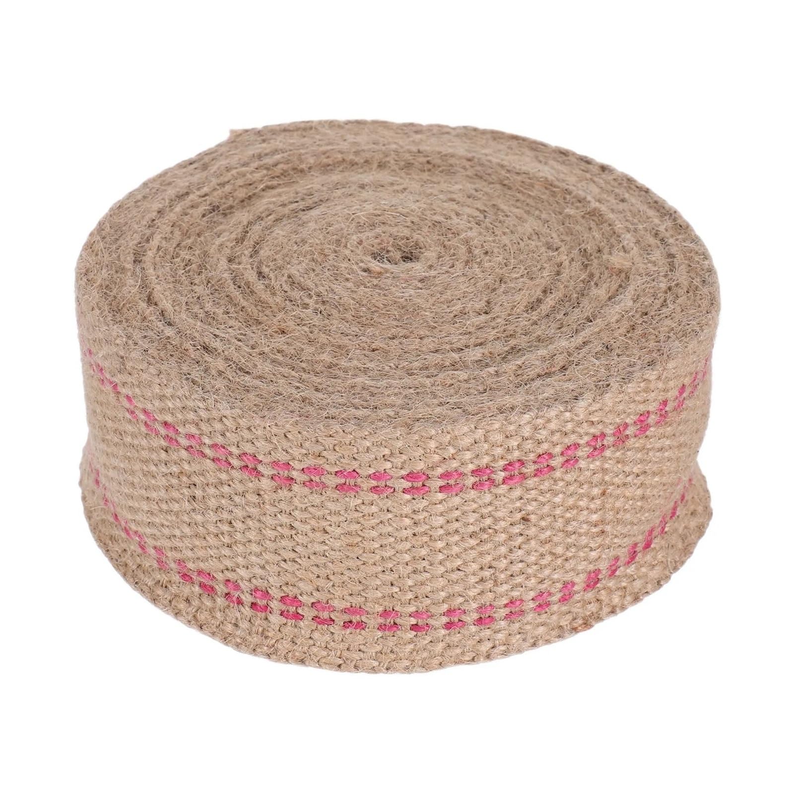juteband Jute-Gurtband, rote Streifen