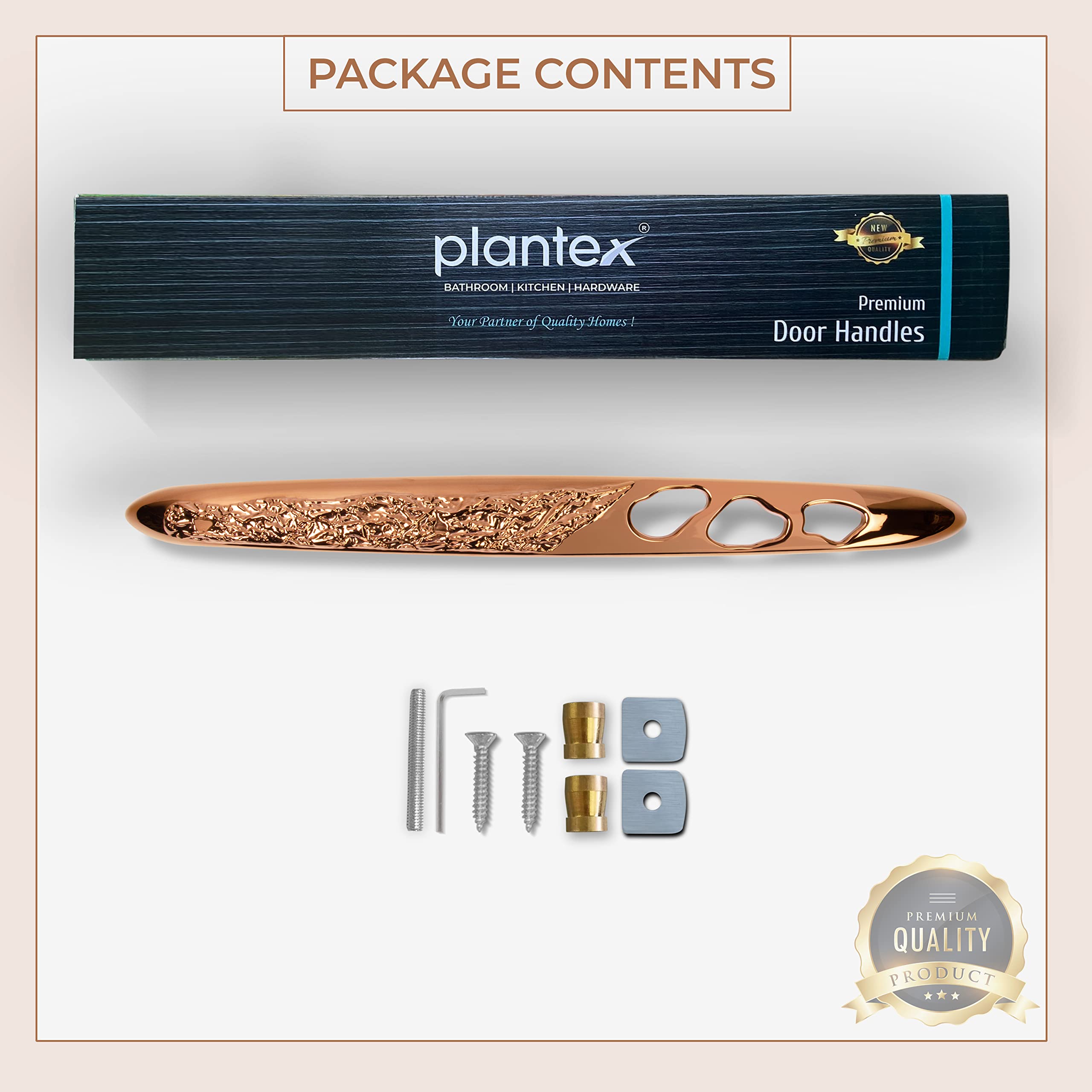 Plantex Heavy Duty Door Handle for Main Door/13-inches Main Door Handle/Pull Push Handle for Home/Hotel/Office - Pack of 1 (311-PVD Rose Gold Finish) - 3 Years Warranty — Amazon image 7