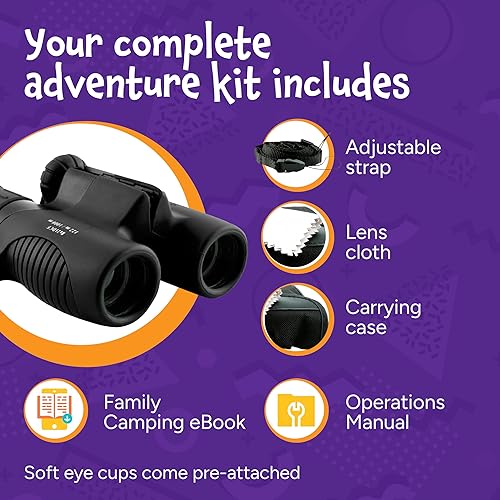 Miniatura 5 de Think Peak Toys - Binoculares infantiles, pequeños, compactos, resistentes a los golpes, juguetes de aprendizaje y exploración de la naturaleza para