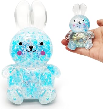 ZTATU Animal Squishy Toys for Kids 1PCS Bunny Sensory Stress Balls for Adults, Squishy Sugar Ball Stress Relief Toy Party Favors Goodie Bags Stuffers, Easter Basket Stuffers Blue
