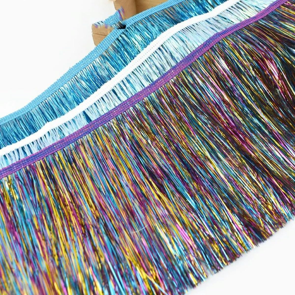 5/10/20 mètres 15 cm frange gland dentelle frange garniture pour robe latine scène vêtements rideaux dentelle accessoires décoration de Noël-15 cm-20 mètres-violet foncé