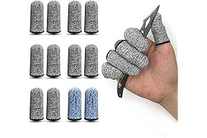 12PCS Cut Resistant Finger Cots to Safeguard Hands While Cutting, Slicing, and More
