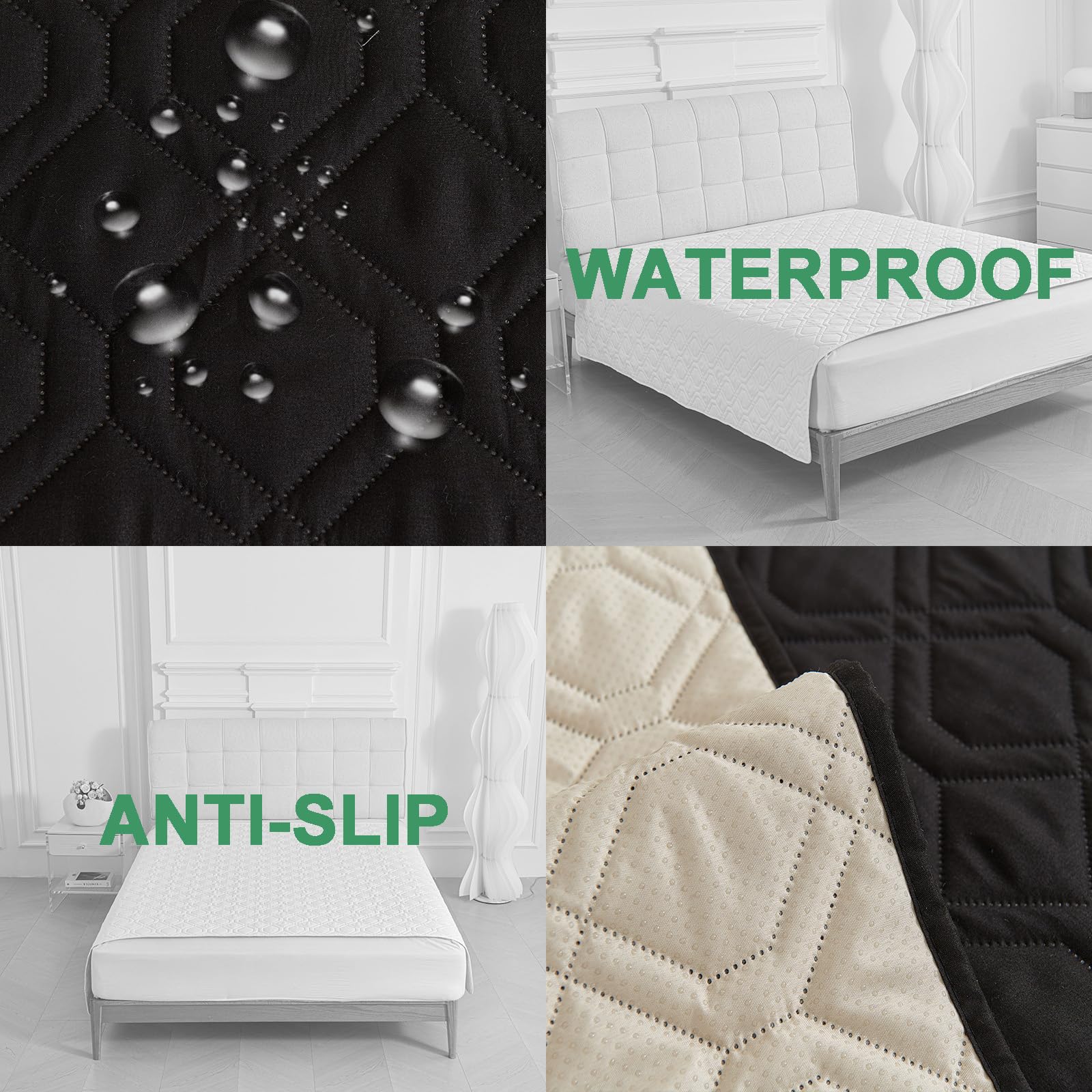 Manta para Perros Impermeable y Manta para Gatos Manta Suave Alfombrilla para Sofá Cama Protección De Mascotas Protector De Sofá Mantas Grandes (Negro,170x210cm)