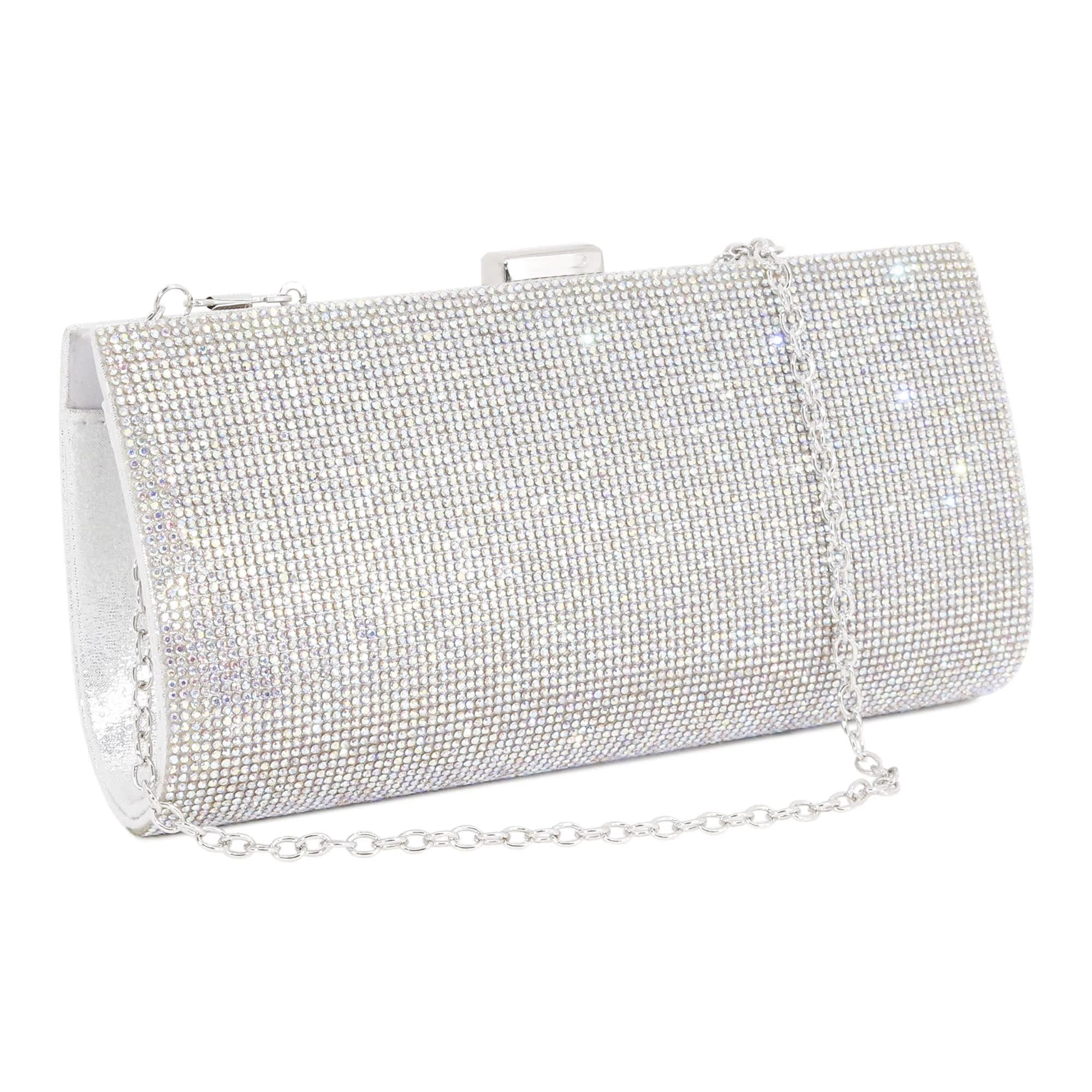 Elenint Women's Handbag Clutch Purse Shiny Rhinestone Evening Bag for Wedding Party Bridal Prom, Twinkle Colorful Rhinestone Hasp