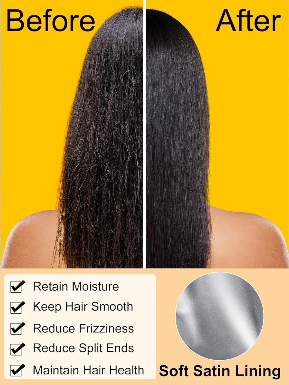 6 Pcs Satin Lined Scrub Caps Women Nurse Surgical Hat with Buttons Ponytail Working Adjustable Shower Caps Tie Back - Image 4