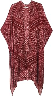 Women's Beach Cover up Swimsuit Kimono with Bohemian Floral Print, Loose Casual Resort Wear