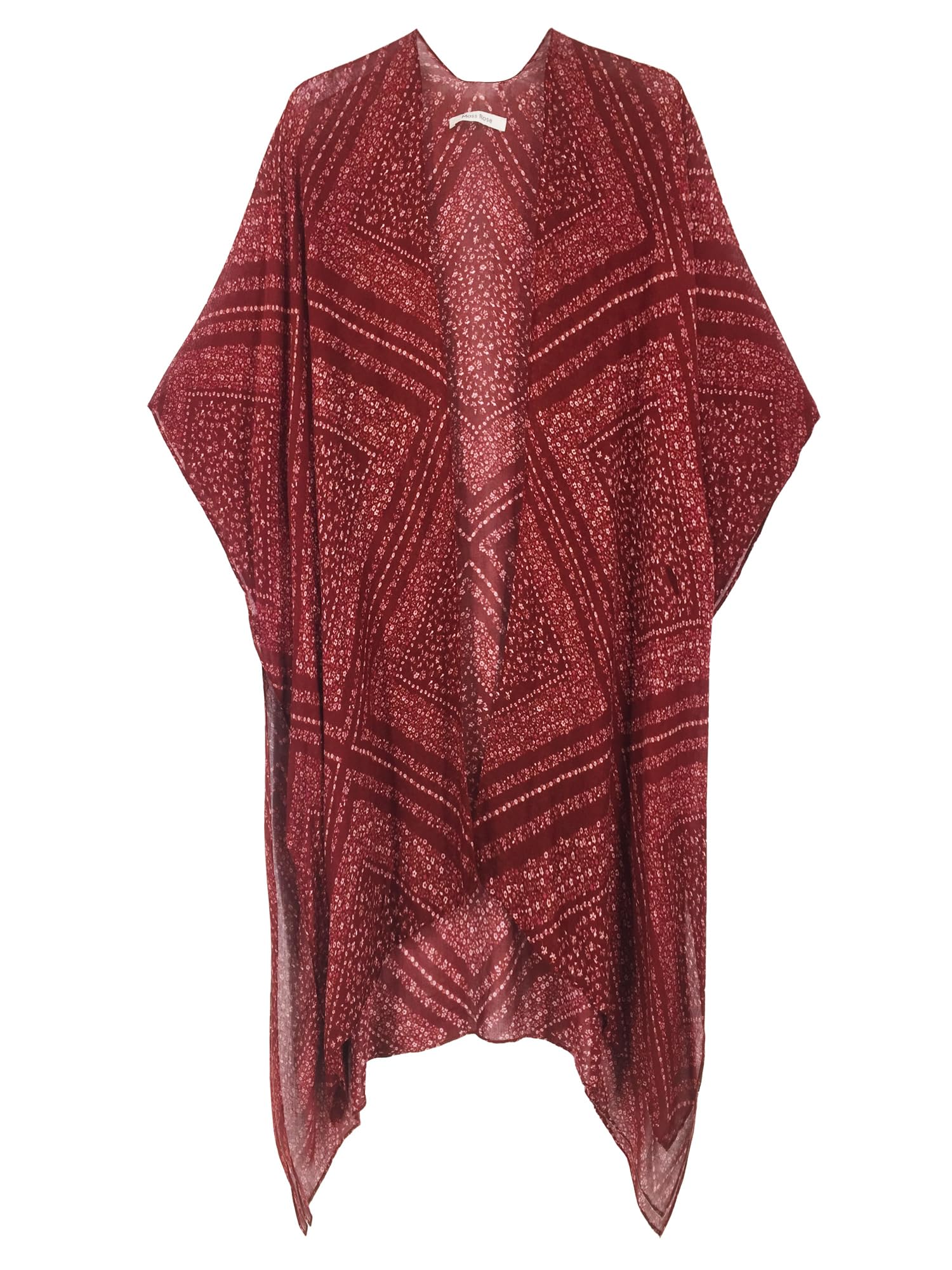 Moss RoseWomen's Beach Cover up Swimsuit Kimono with Bohemian Floral Print, Loose Casual Resort Wear