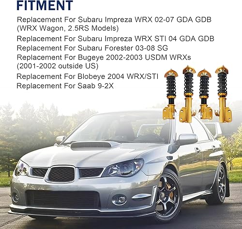 Miniatura 9 de JDMSPEED Nuevo reemplazo completo rojo del equipo de la suspensión de los amortiguadores de choque de los amortiguadores para Impreza WRX 2002-2007