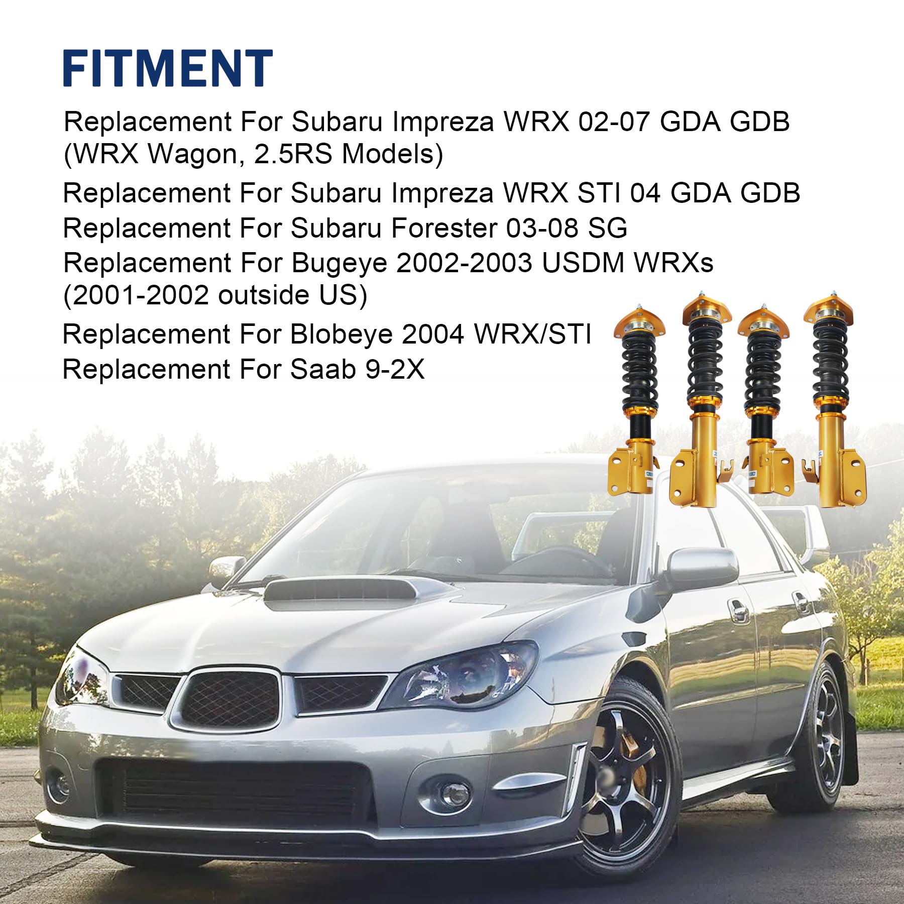 スバルWRX STI GDB GDA Amazon.com: JDMSPEED New Coilovers Suspension Spring Shock