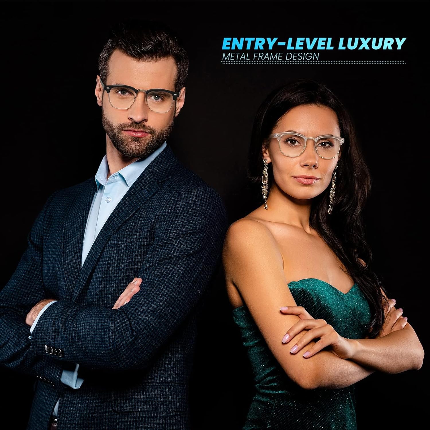 racico Blue Light Glasses for Men & Women - Mixed Material + Metal Frames with UV Protection Coating - Image 6