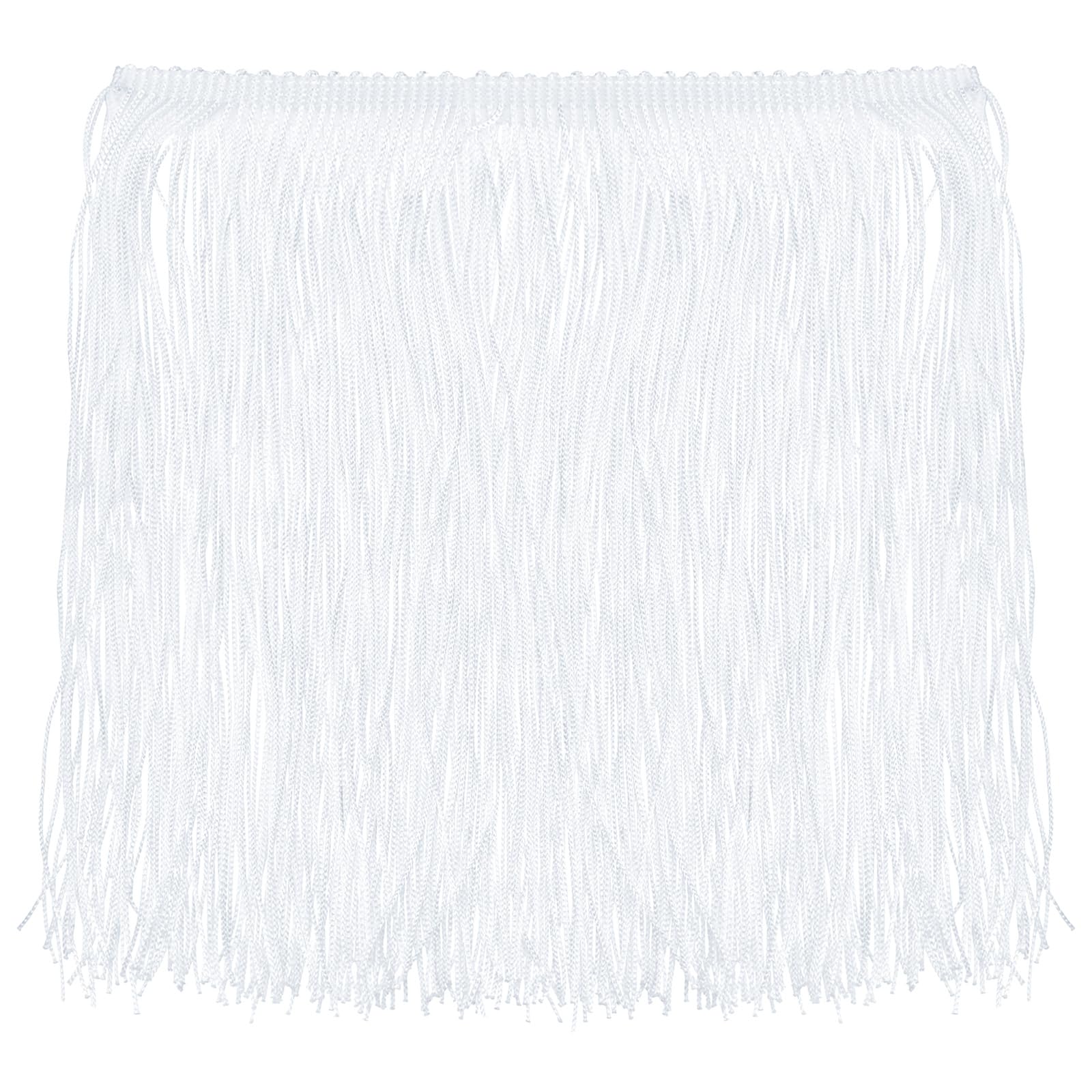 Ruban à franges en polyester blanc clair de 4,6 m pour couture