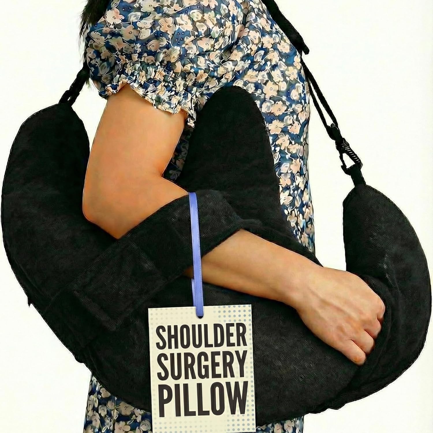 Shoulder Pillow for Shoulder Pain & Rotator Cuff Surgery Recovery – Arm Abduction Wedge with Adjustable Strap – Ergonomic Velvet Support -Post Op Arm Support Cushion for Sleeping