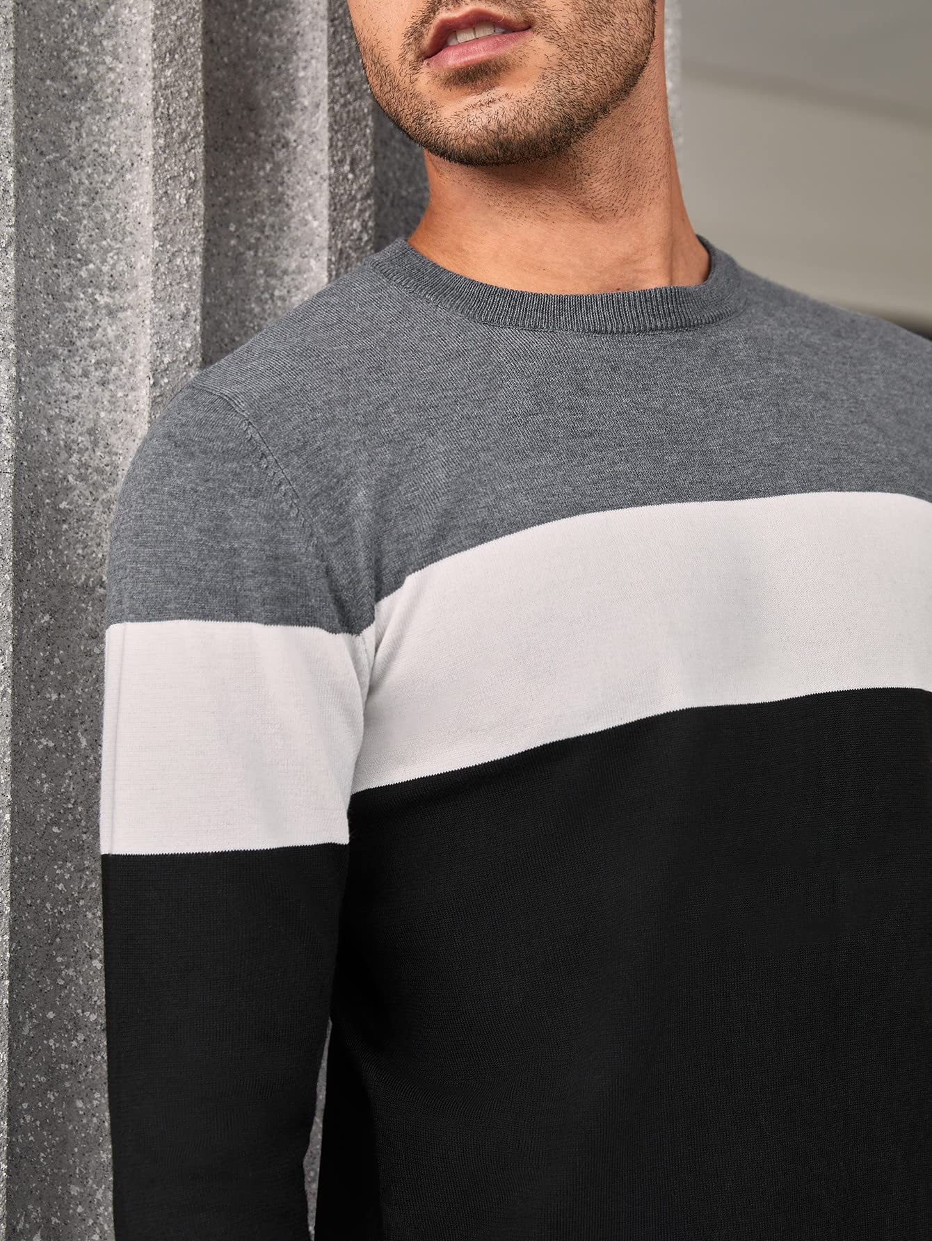 Sweaters for Men Men Color Block Sweater Sweaters for Men (Color :  Multicolor, Size : Small) : Amazon.ca: Clothing, Shoes u0026 Accessories