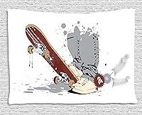 Vista 150 de Ambesonne Tapiz hawaiano, Costa Na Pali en la isla de Kauai en Hawái, día soleado, horizonte de montaña, colgante de pared para dormitorio, sala