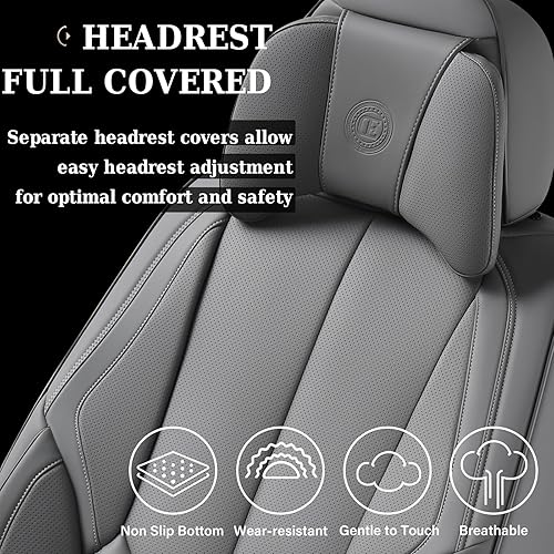 Miniatura 8 de Coverado Juego completo de fundas universales para asiento de automóvil, 5 asientos universales para automóviles, fundas impermeables de piel de