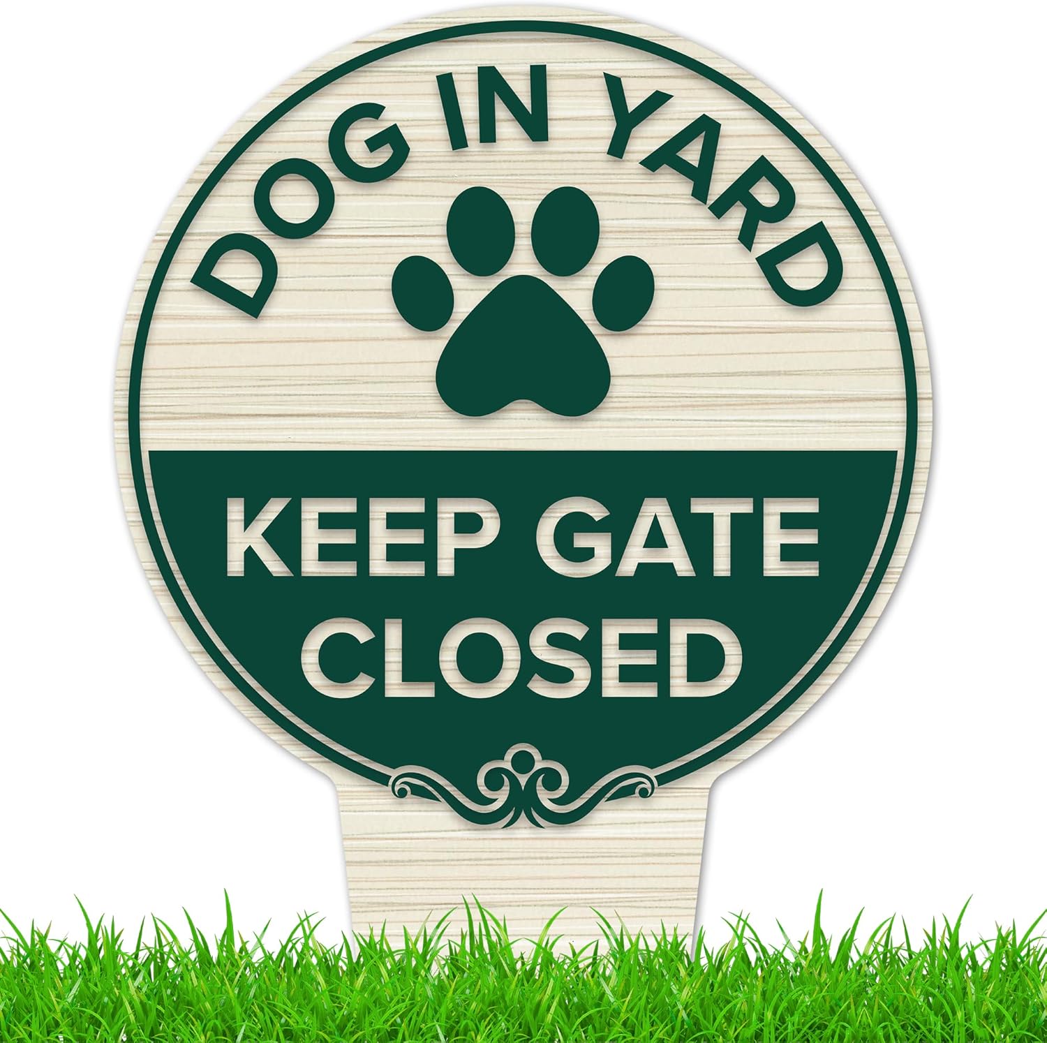 Dog in Yard Keep Gate Closed Sign, 11"x21", Heavy Duty Integrated Ground Stakes, Indoor/Outdoor Use, Rust Free Aluminum Composite, Made in USA by My Sign center