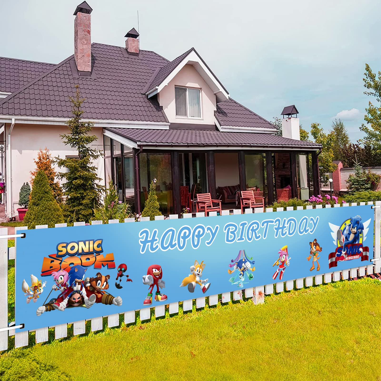 Birthday Party Decoration Theme Background Birthday Banner Backdrop Family for Birthday Party Supplies, Photography Background Banner with Disposable 9.8*1.6FT