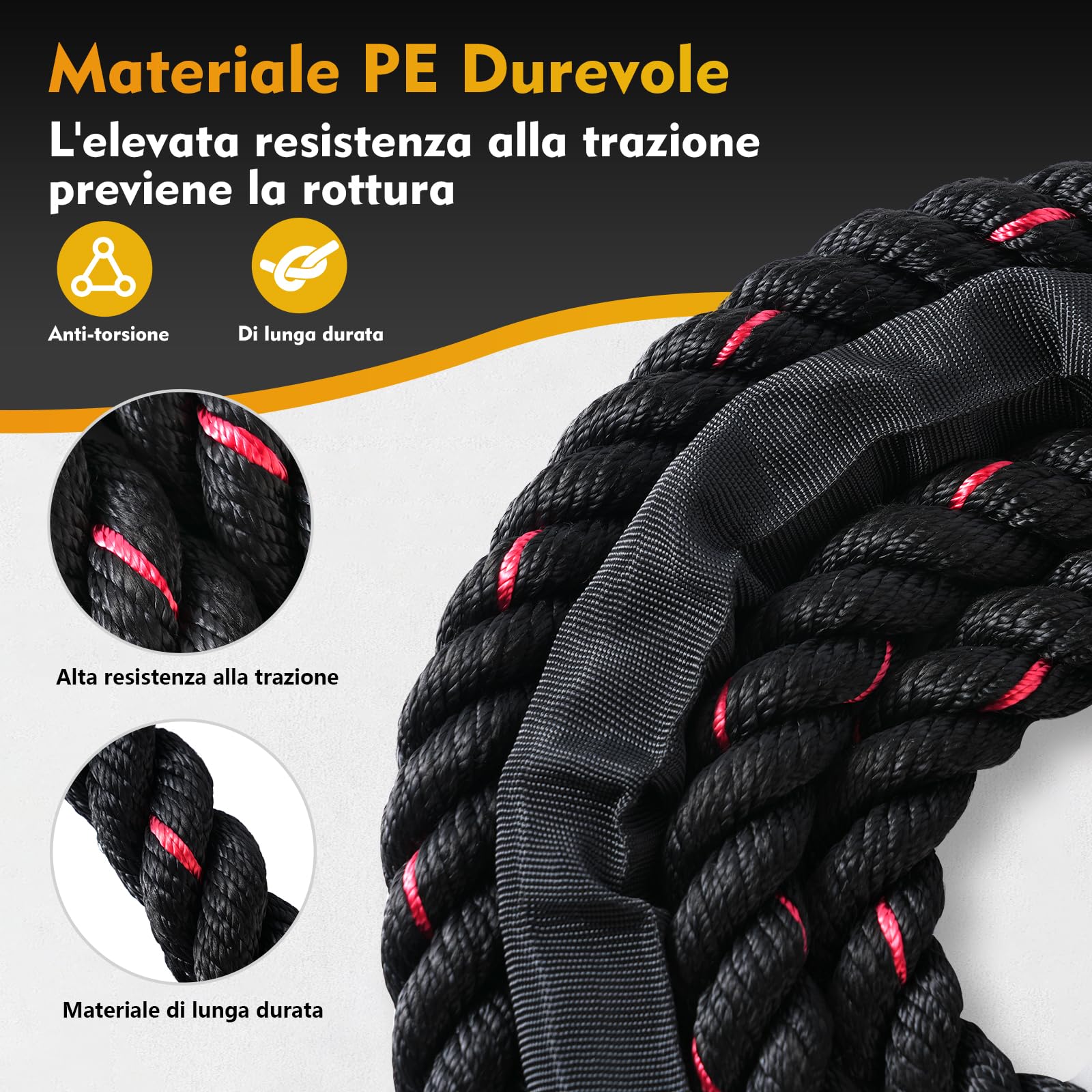 corda per saltare pesante, 1,3 kg peso per l'allenamento muscolare di tutto il corpo per l'allenamento di forza e resistenza e come integratore per la perdita di peso | corda per il fitness