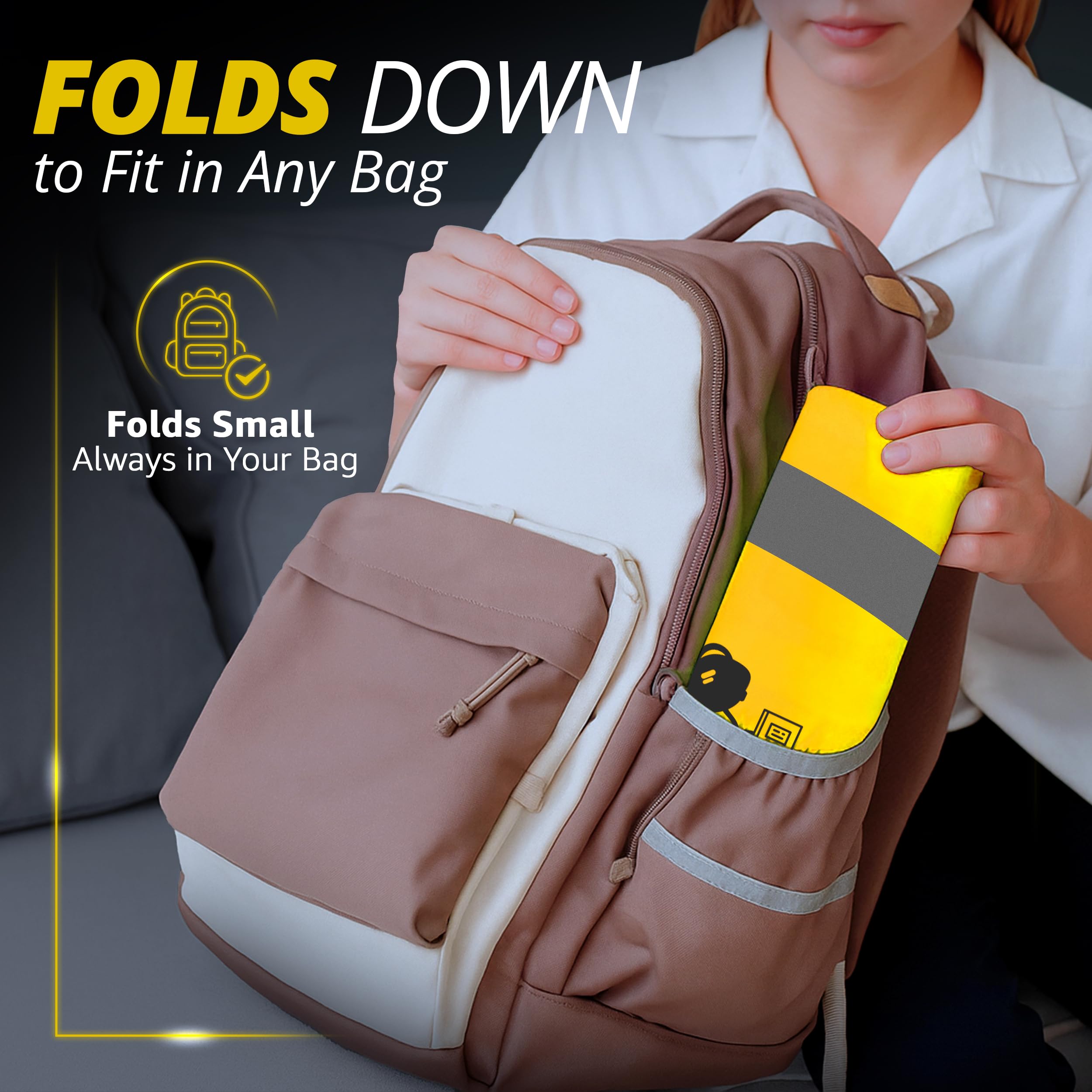 Weatherman, Protector de Lluvia para Carpetas y Mochilas, Color neón, con Goma elástica, Funda de Seguridad Impermeable