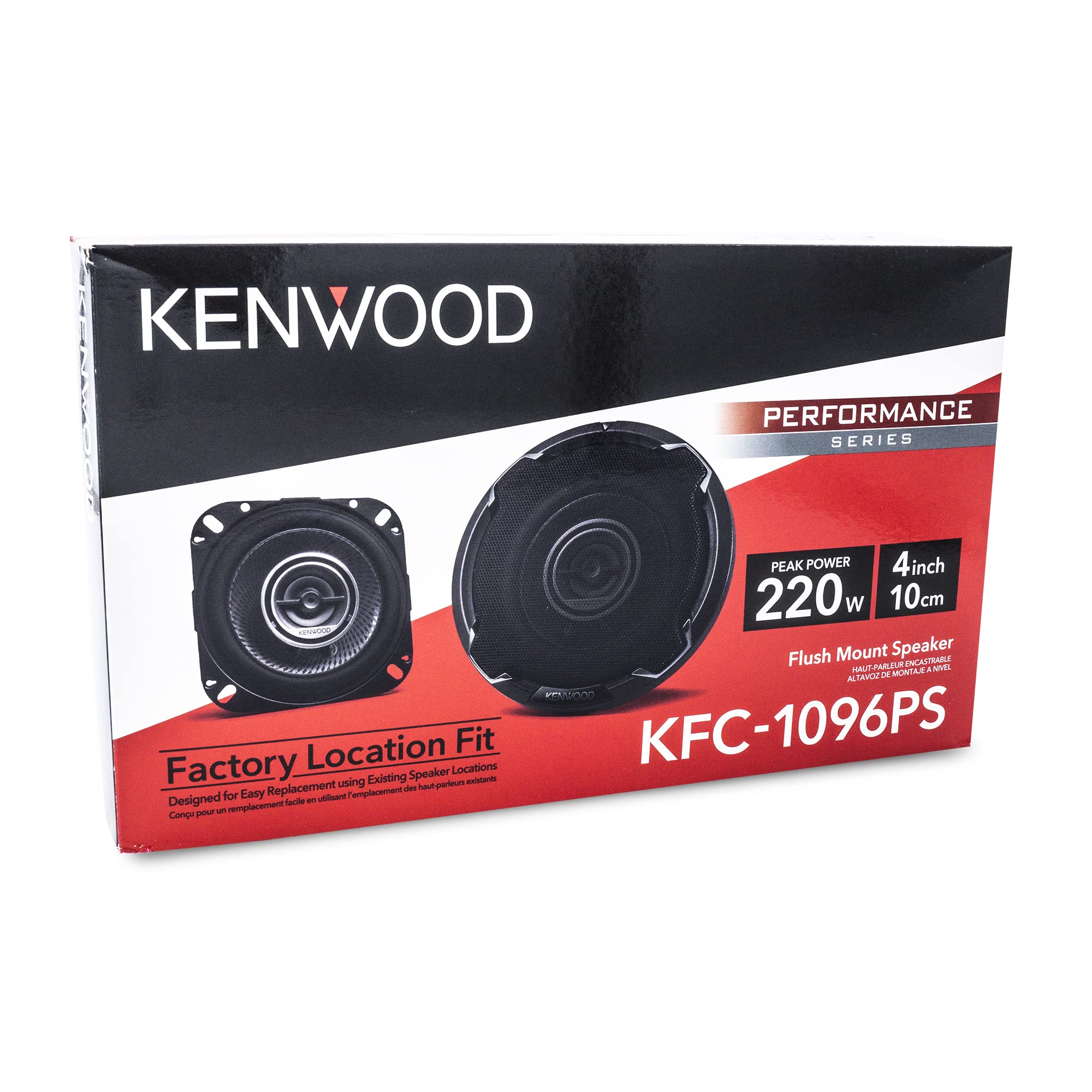 Kenwood KFC-1096PS - Altoparlante stereo per auto, 220 W, max 10,2 cm, 2 vie, 4 Ohm