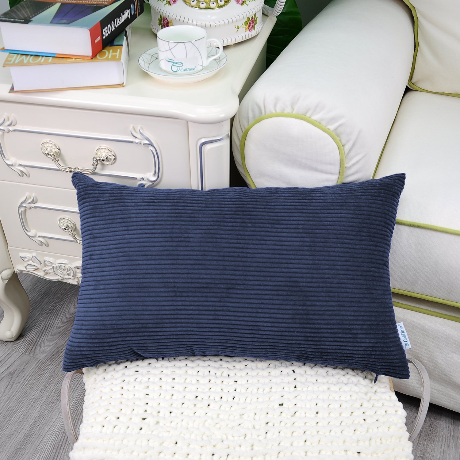 2 Federe Per Cuscino 30x50 Cm CaliTime - Tessuto Jacquard Con Cerniera Invisibile - Divano E Camera Da Letto - 4