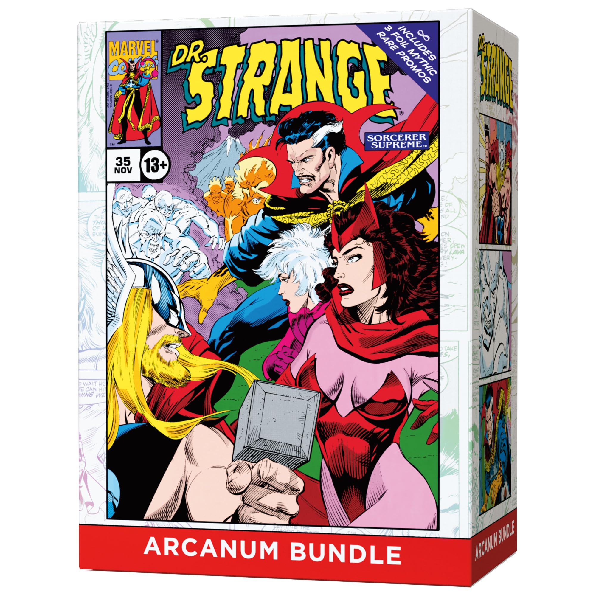 Magic: The Gathering | Marvel: Darkhold Destiny | Arcanum Bundle (3 Promo Cards, 1 Collector Booster, 8 Booster Packs, 30 Lands + Exclusive Accessories)
