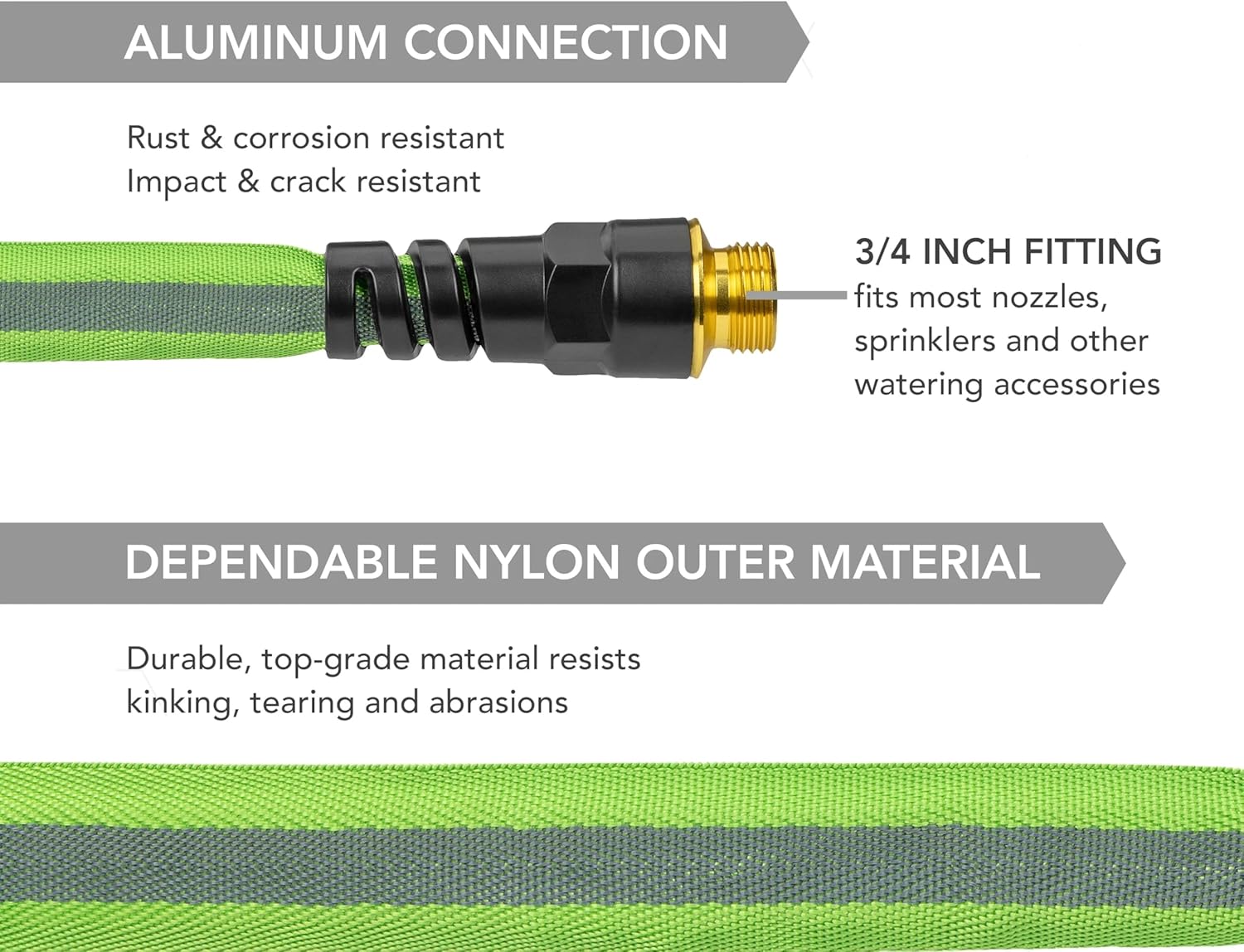 5/8" x 50ft Flexible Garden Hose, Kink-Free, Lightweight, Burst-Proof