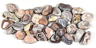 5PCs Pink Botswana Agate Tumbled Stones Polished Natural Banded Chalcedony Gemstone Crystal Mineral Pebble Specimens