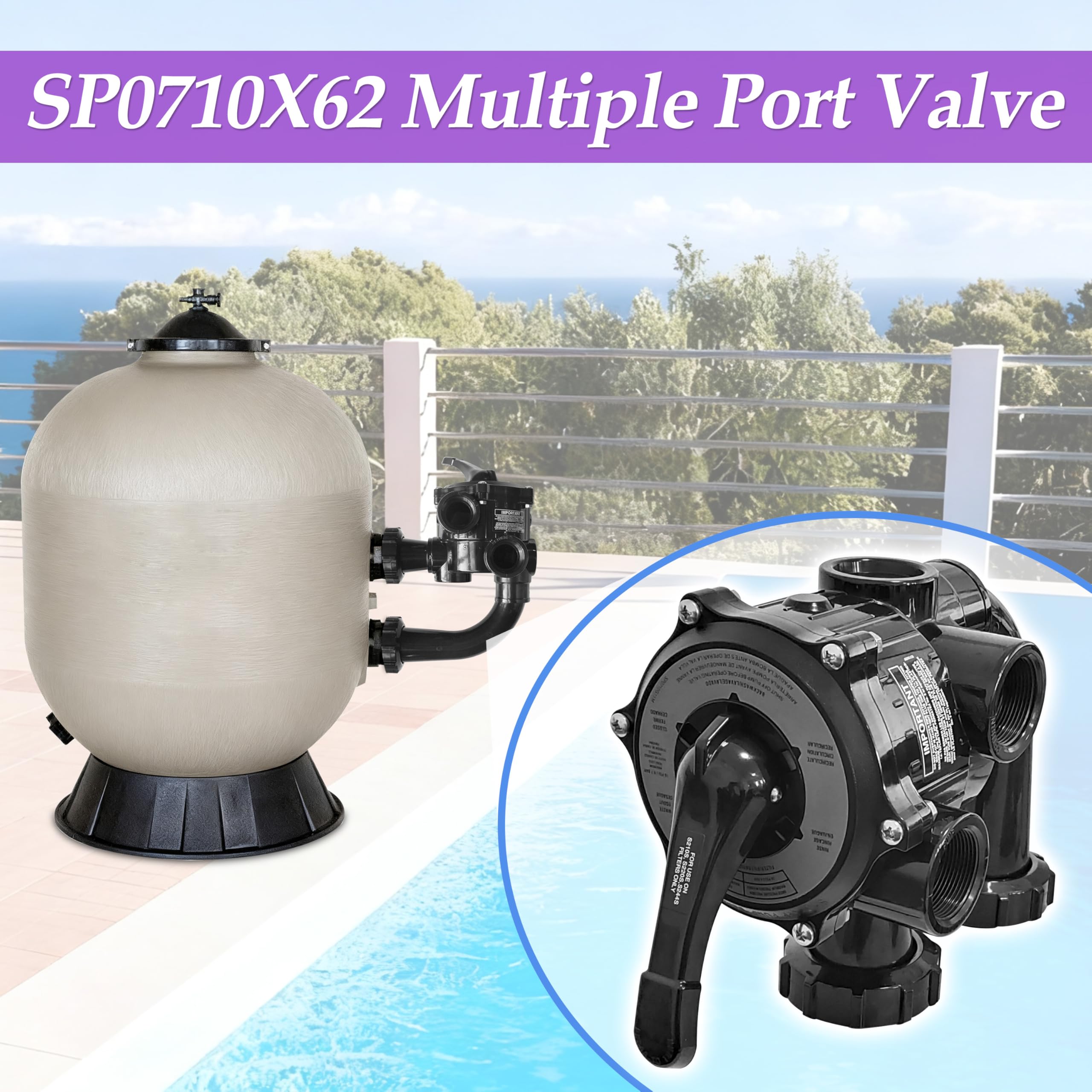 SP0710X62 Side Mount Pro Series Multiport Backwash Valve 1-1/2" Ports | In The Swim - Foto 5