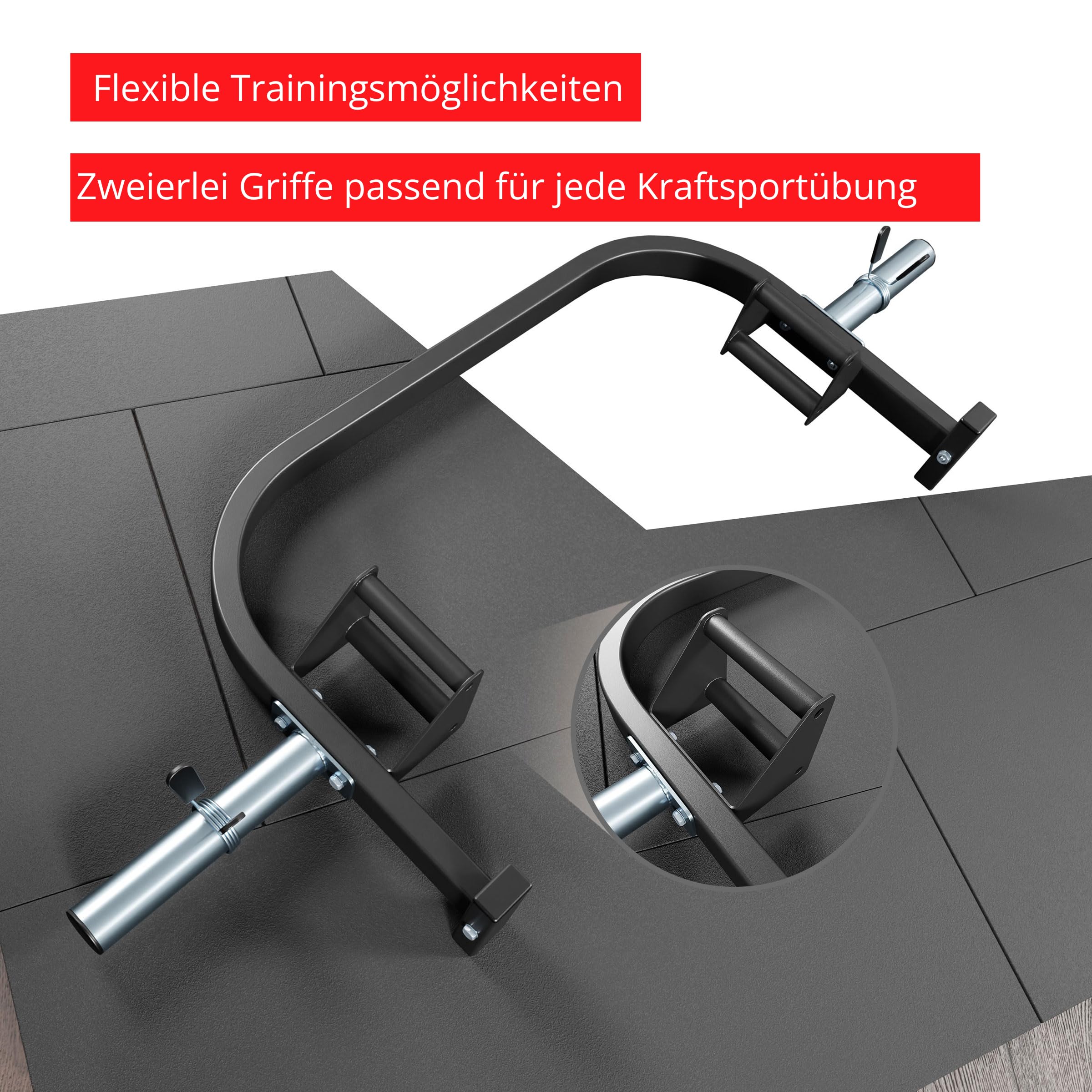 K-Sport: Trap Bar 142cm mit 30mm Aufnahme I Hexagon Stange I Hexagon-Bar I Trizeps-Stange I Olympische Hantelstange bis 200kg belastbar