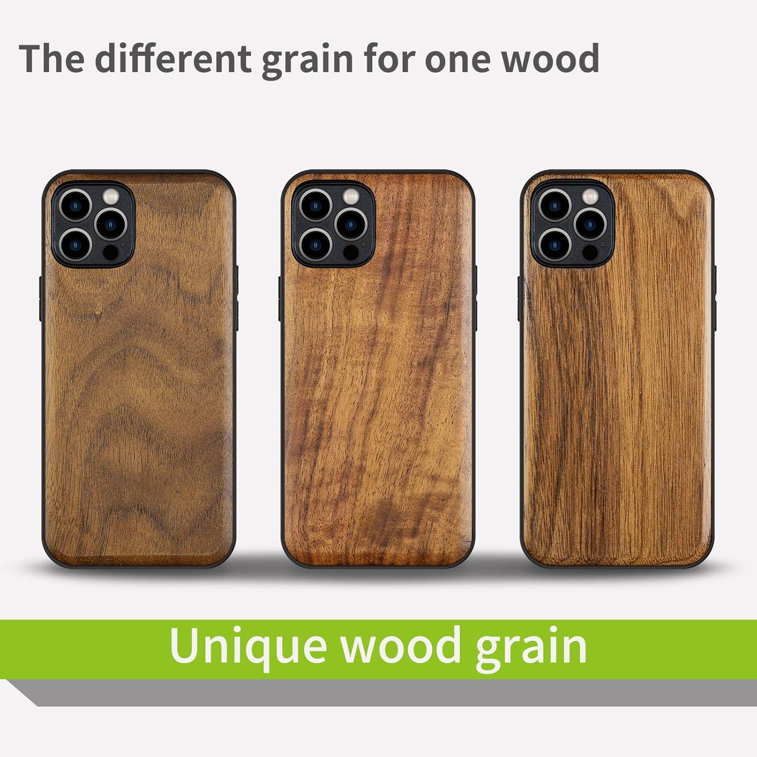 Carveit Magnetic Wood Case for iPhone 12 Pro Max [Natural Wood & Black Soft TPU] Shockproof Protective Unique & Classy Wooden Cover Compatible with MagSafe (Walnut) - Image 6