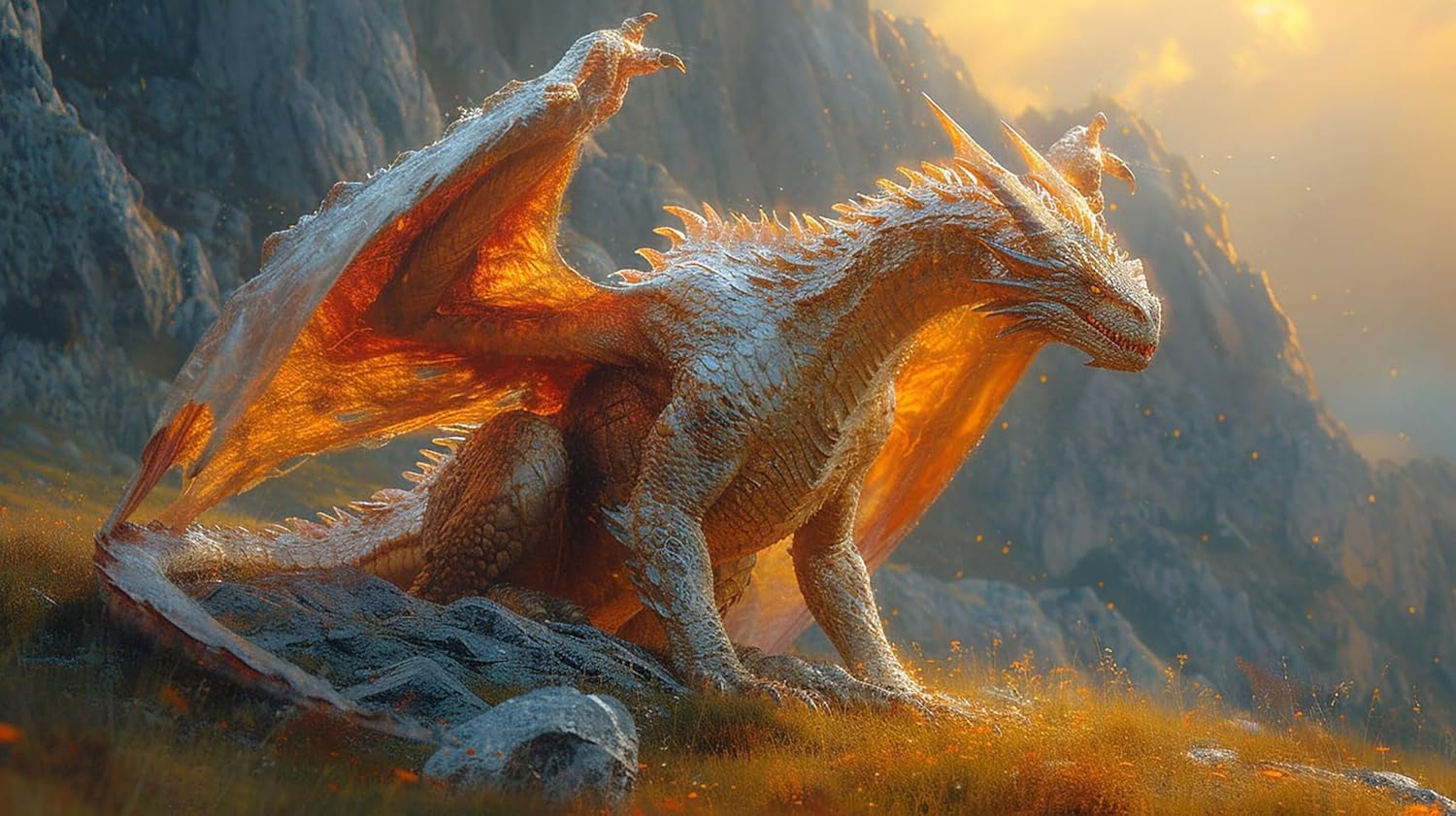 Landscape Diamond Painting Kits for Adults - DIY 5D Diamond Paintng Dragon with Full Drill, Sparkling Round Diamond Dots Crystal Gem Art Embroidery Painting Kits Crafts, Wall Decor Gifts 36x20in P-8