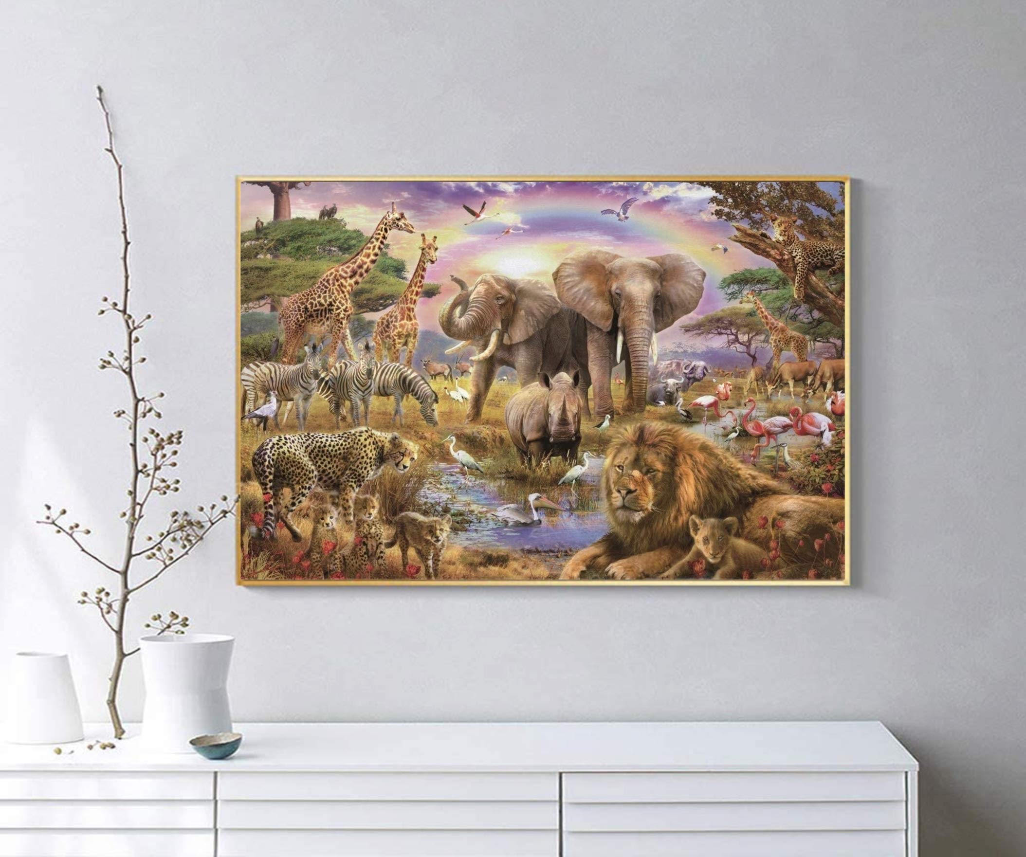 ジグソーパズル 1000ピース パズル 風景 絵画 動物50x70cm CHengQiSM 1000ピース ジグソーパズル 彩色鹿 パズル 絵画 自然