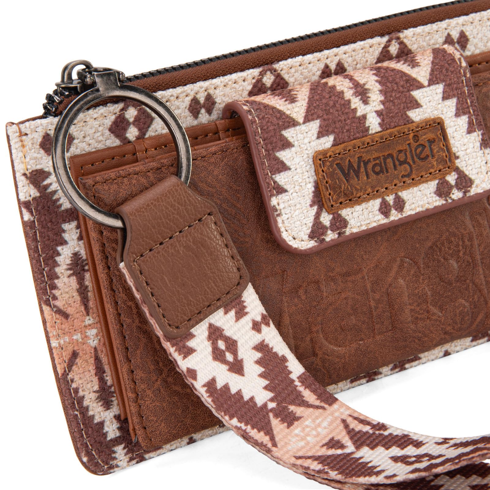 Wrangler Geldbörse für Damen, Azteken-Clutch, Handgelenk-Geldbörse mit Boho-Kreditkartenhalter