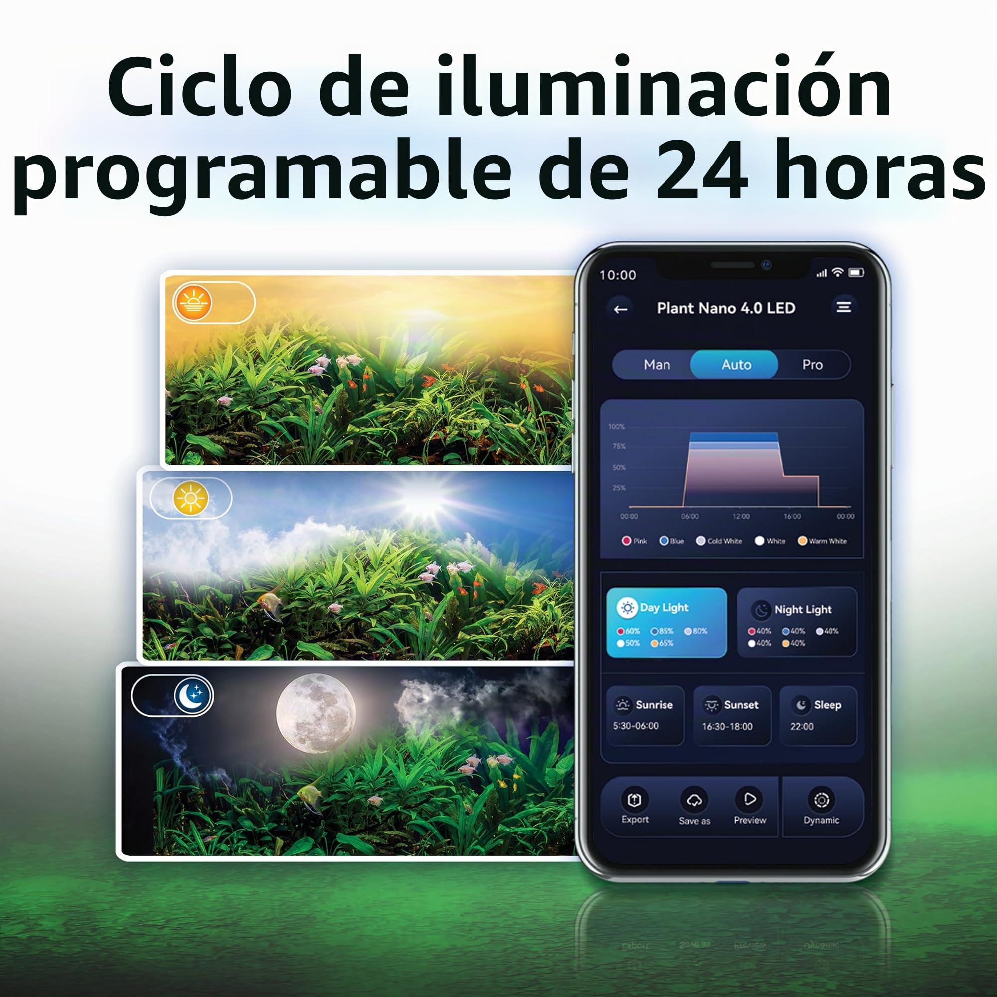 Pantalla para Acuario Fluval Nano Plant 4.0 LED w/BT Mesh, 20 W