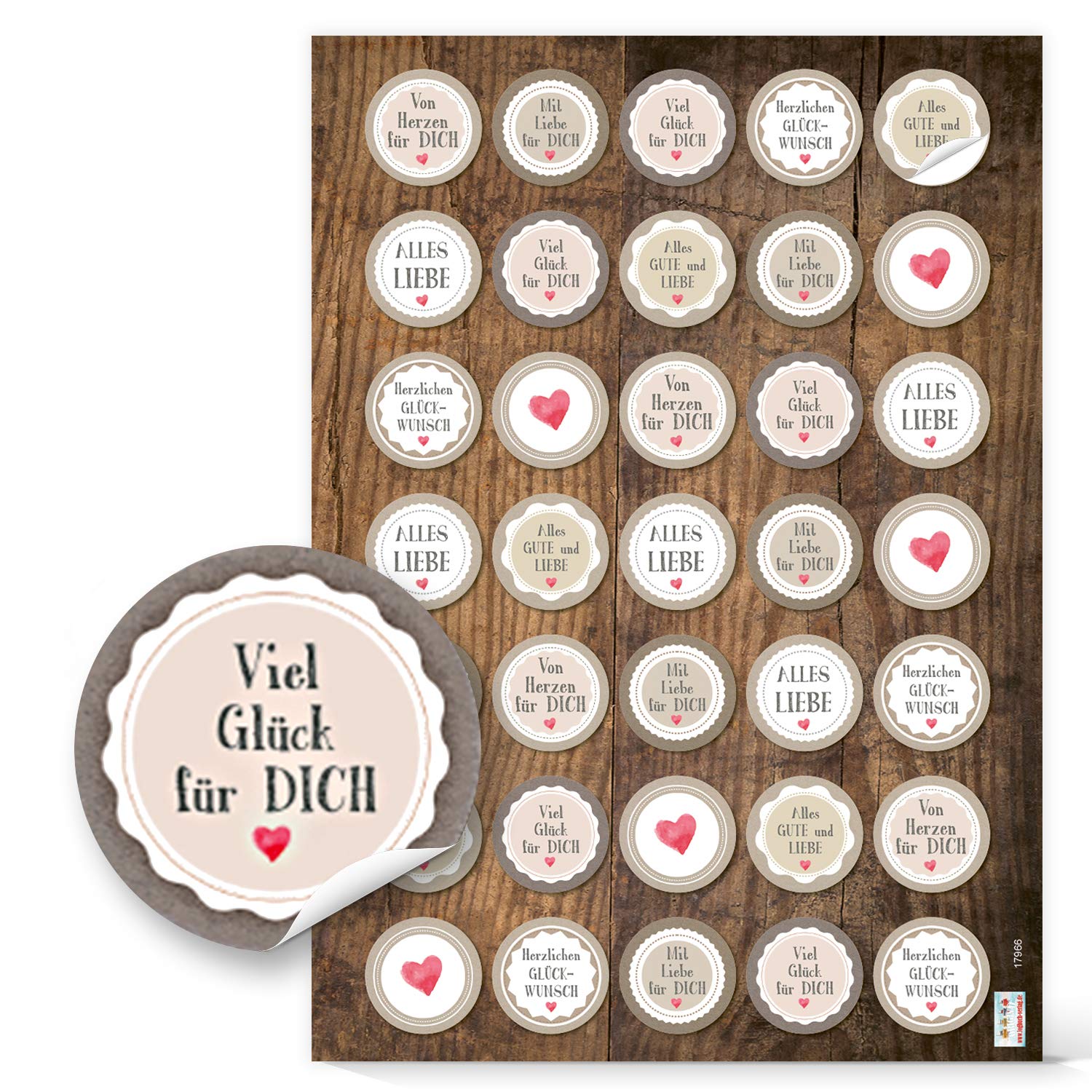 Set 131 Adesivi Rotoli Con Frasi Logbuch-Verlag – Perfetti Per Regali Di Compleanno E Natale - 4