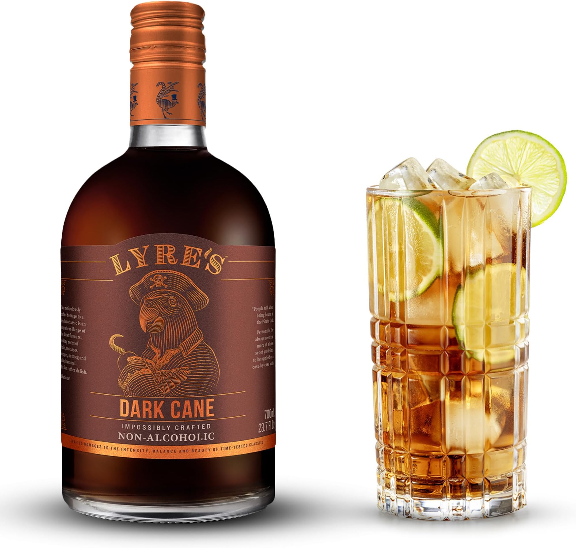 – Lyre's Non Alcoholic Dark Cane Spirit, Award Winning Low Calorie Alcohol Free Dark Rum Alternative, Vegan Friendly Zero Proof Spirit for Mojitos, Daiquiris and Cocktails (700ml)