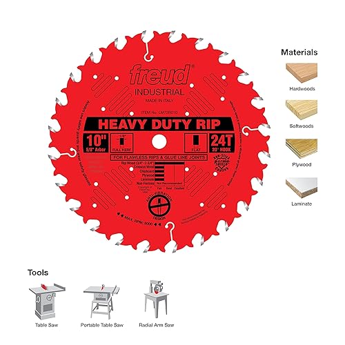 Miniatura 2 de Freud LM72M008 hoja sierra de desgarre de 8 pulgadas y 24 dientes FTG con eje de 58 pulgadas