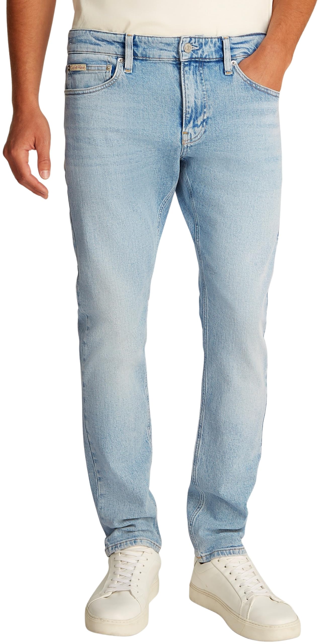 Calvin Klein Men’s Slim Jeans with Stretch, Blue (Denim Light), 32W/33L