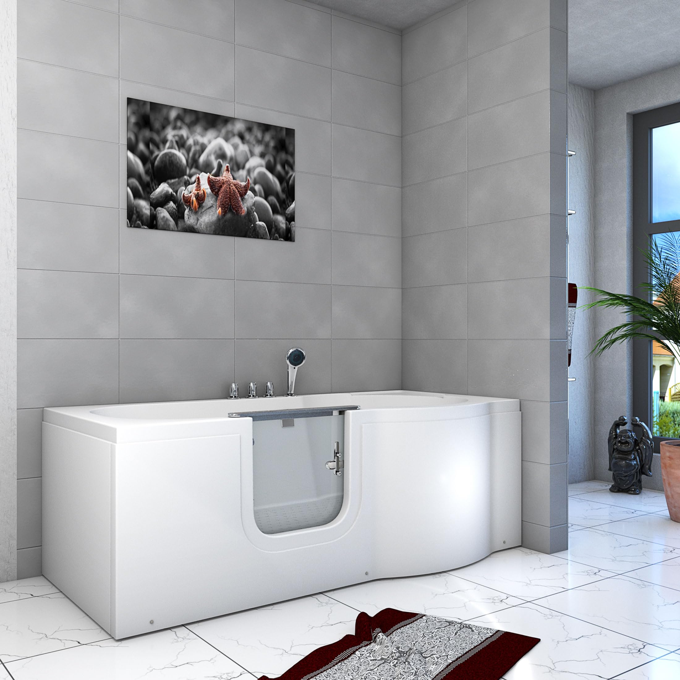 Seniorenwanne mit Tür S12-TH-L Badewanne 170x85cm