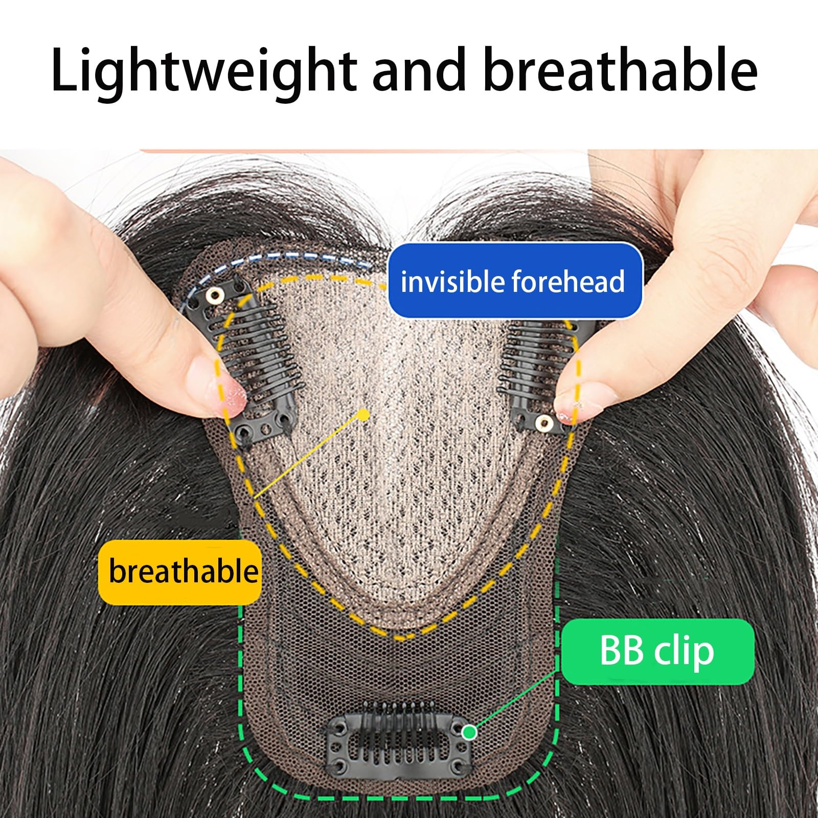 Damen 10 Zoll Top-Haarteile Topper Aus 100% Echthaar, Seidenbasis-Clip-in-Top-Wiglets-Haarverlängerungen for Leichten Haarausfall/Dünner Werdendes Haar/Graues Haar (Color : Black)