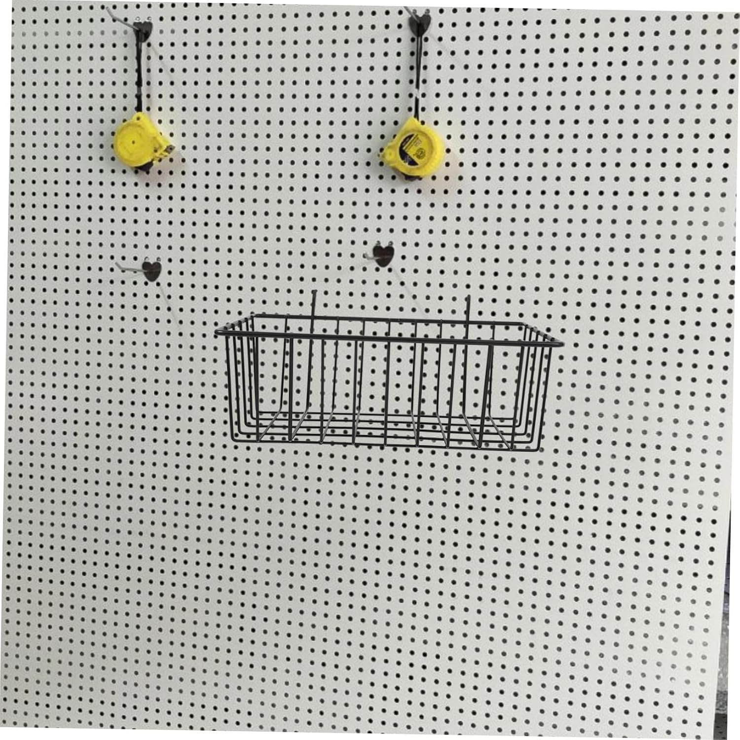 MAGICLULU 2pcs Metal Hanging Baskets Black Wire Baskets for Storage Grid Wall Organizer