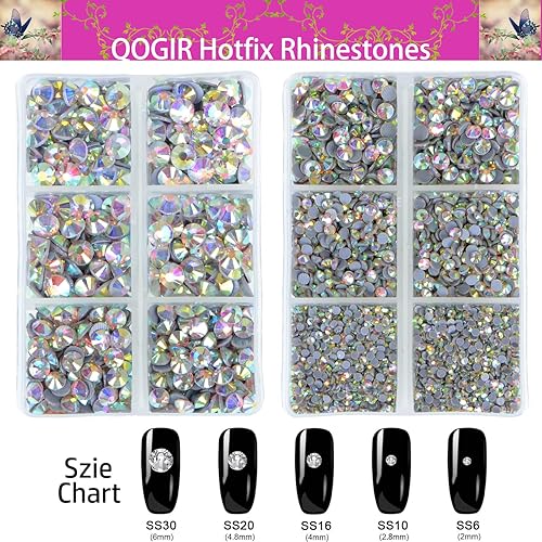 Miniatura 2 de 6300 diamantes de imitación transparentes AB Hotfix para manualidades, ropa, bricolaje con pinzas y 2 bolígrafos de recolección de diamantes de