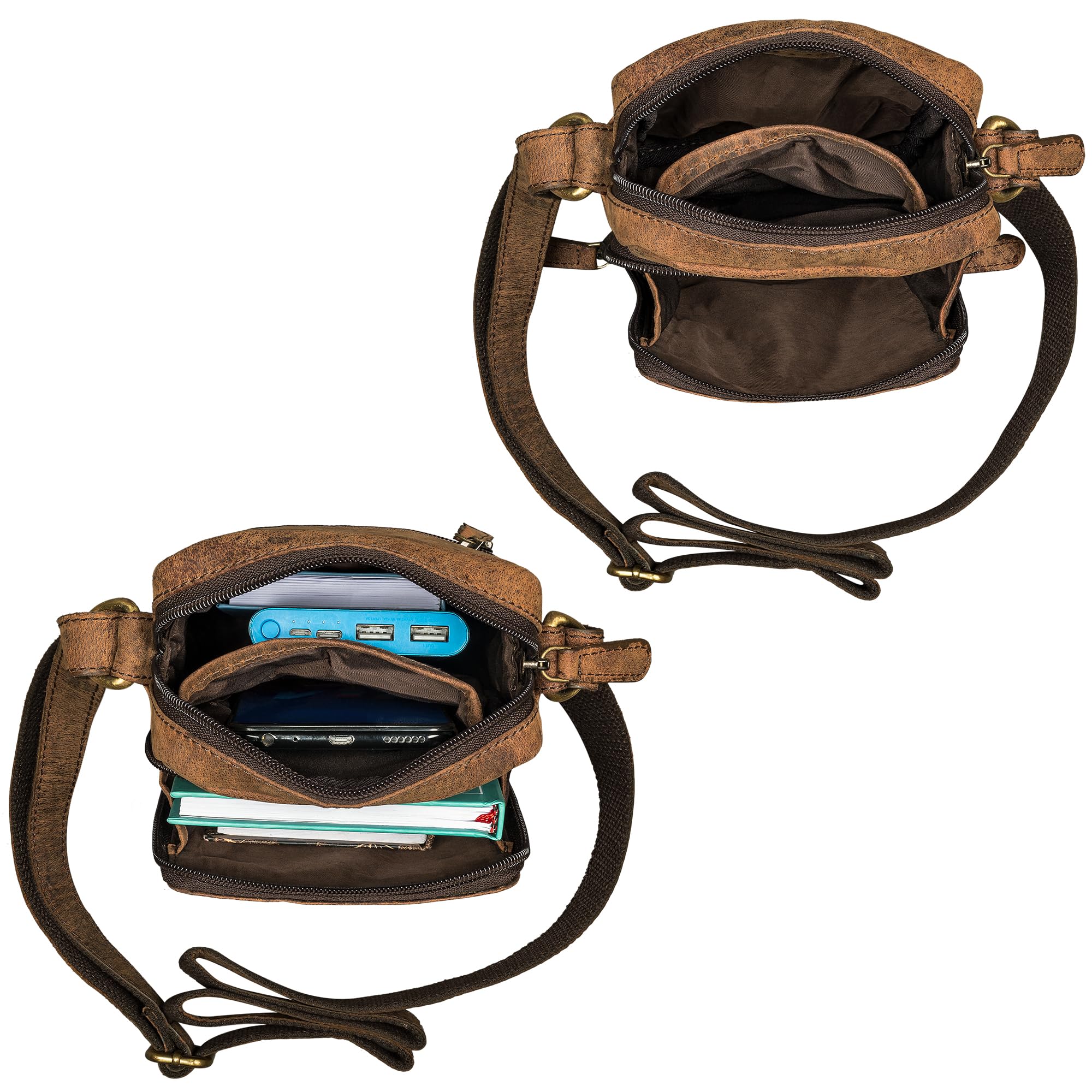 STILORD 'Luigi' Petite Sacoche Homme Bandouliere Cuir Sacs à Main pour Smartphone jusqu'à 6,5 Pouces Petit Sac Porté Epaule Pochette Homme Cuir Véritable
